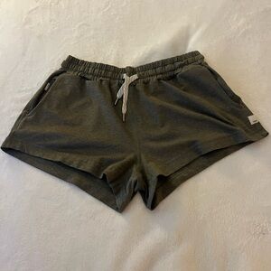 Vuori Heather Gray/Green Lounge Shorts - Size XS